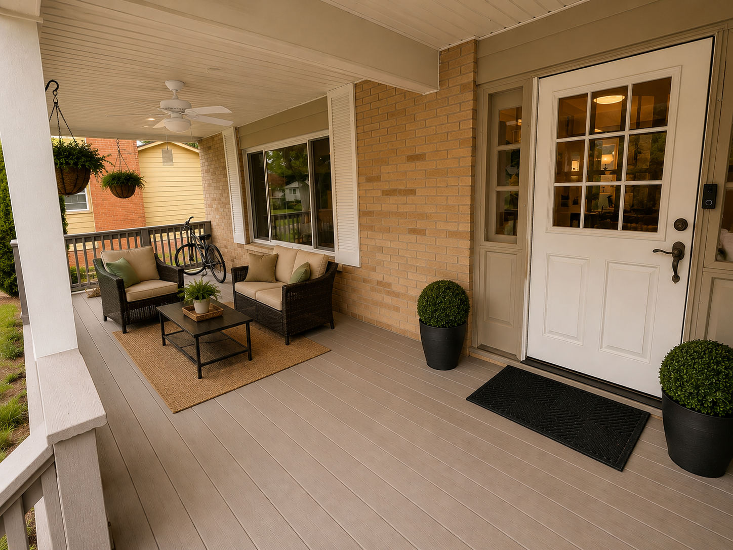 Silverleaf Retreat front porch and entry door